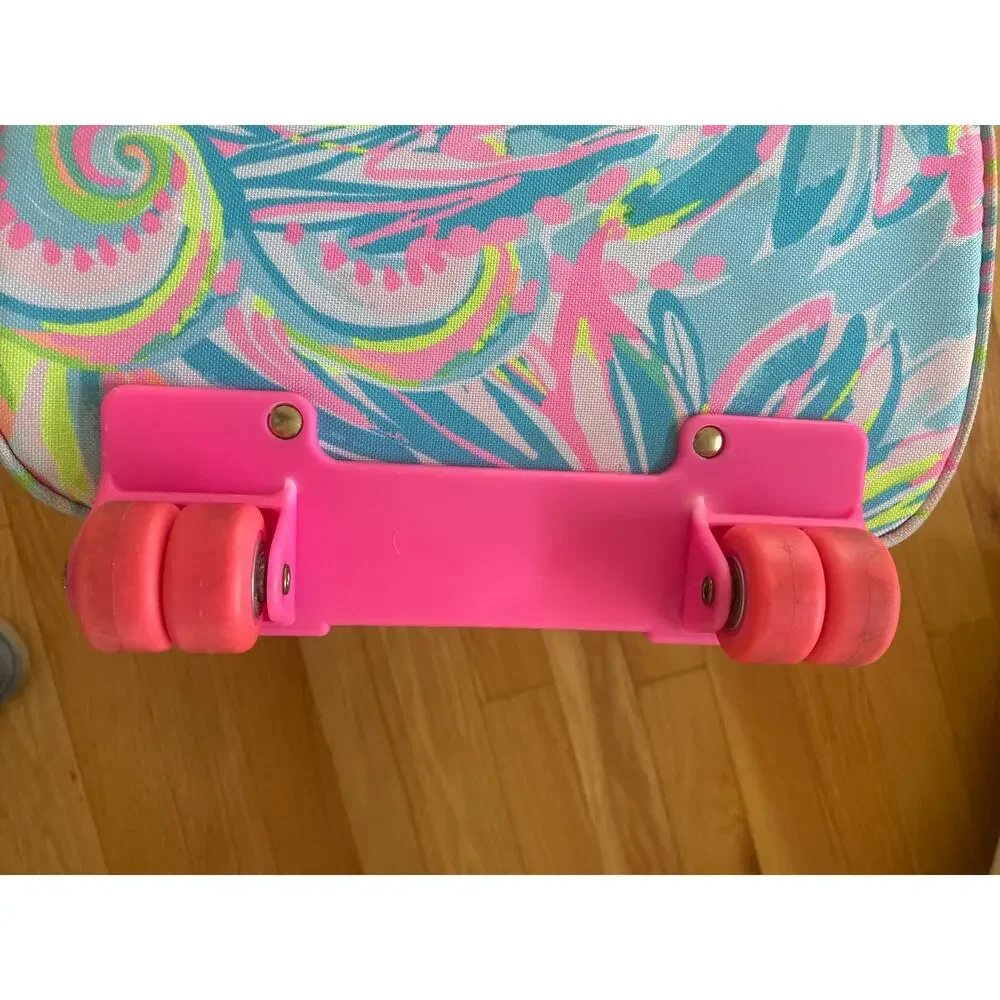 Lilly Pulitzer Suitcase Insulated Rolling Cooler Bag Pink Carnivale Coral Rare
